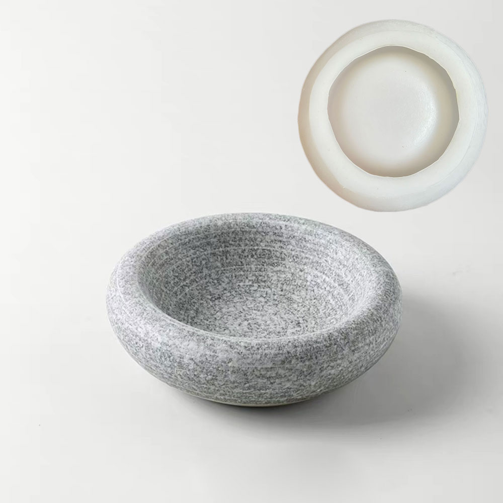 Terrazzo Pot Cement - 둥근 시멘트 그릇 실리콘 몰드 와비사비