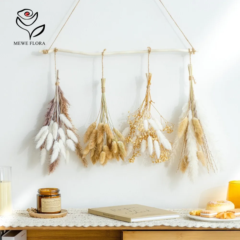 Dried Pampas Bundle - 자연 갈대 팜파스 잔디 믹스 부케