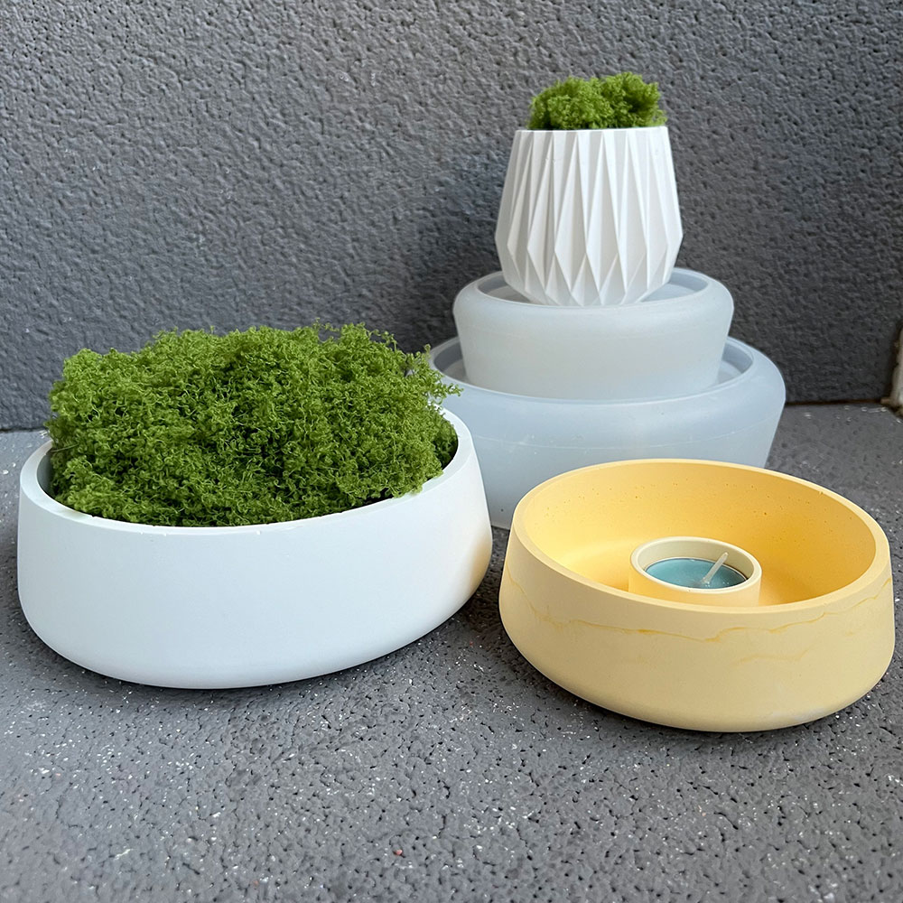 Terrazzo Pot Cement - 콘크리트 그릇 실리콘 몰드 DIY 꽃