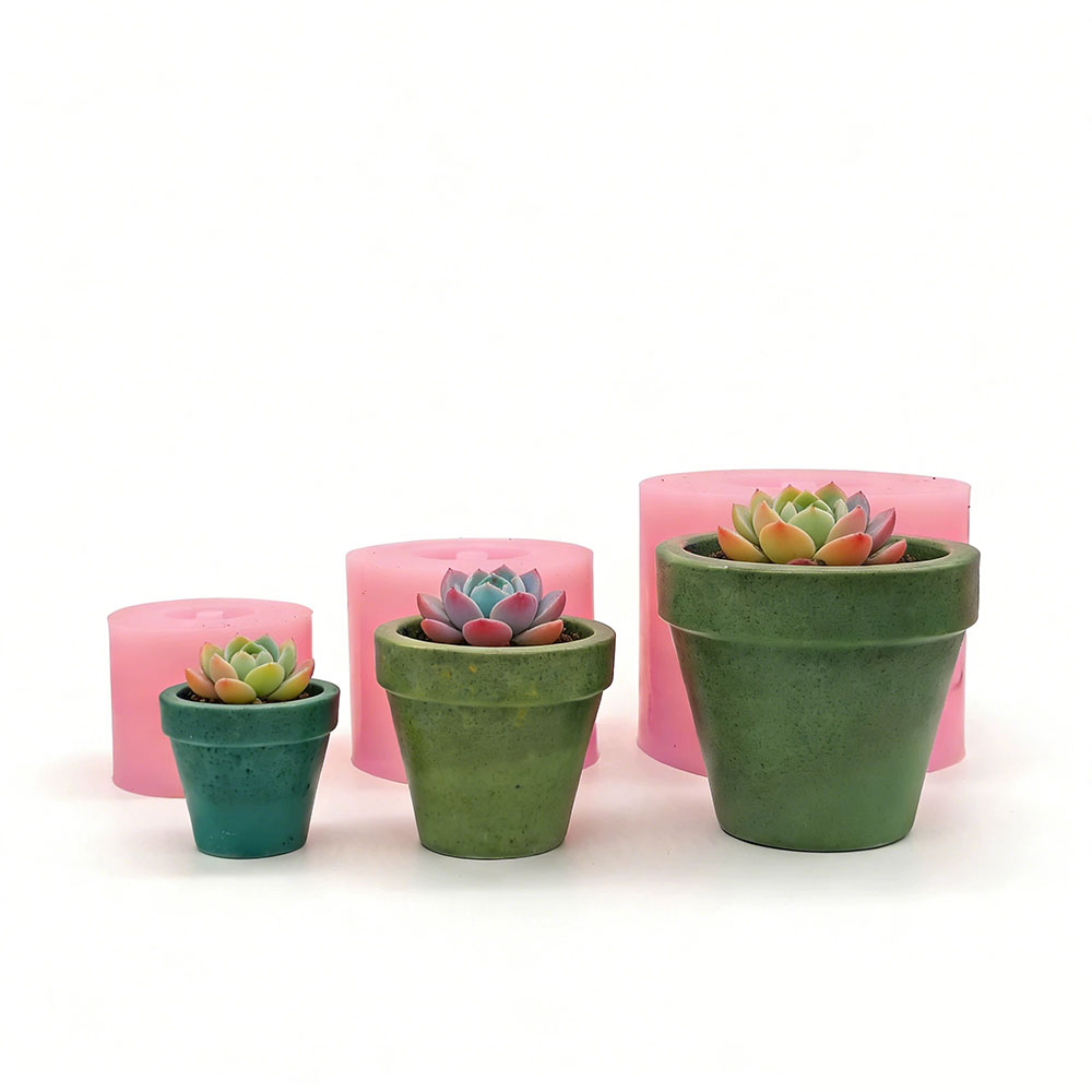 Terrazzo Pot Cement - 미니 다육식물 화분 실리콘 몰드 세트