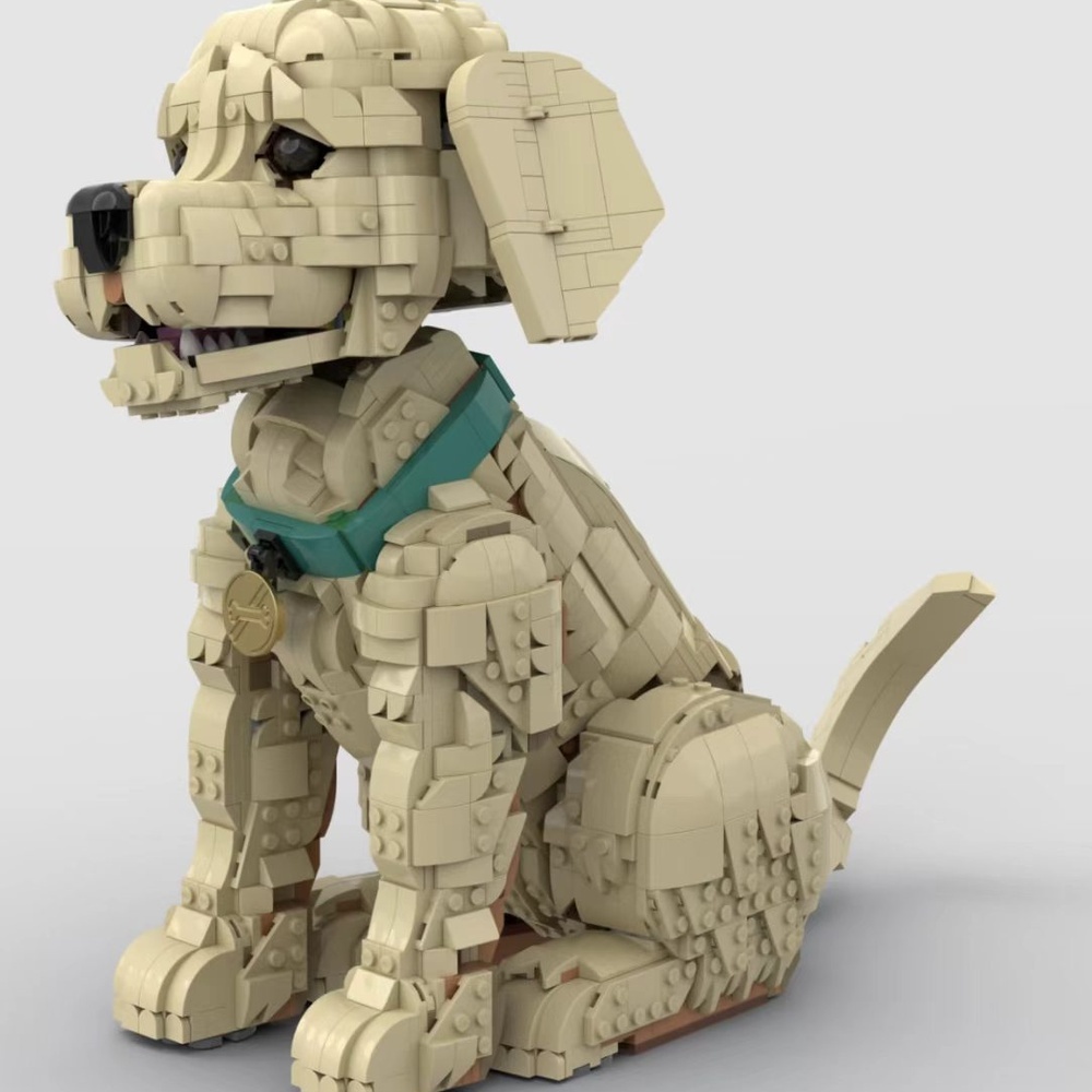 Interior Design Lego - 어린 골든 리트리버 강아지 조립 브릭