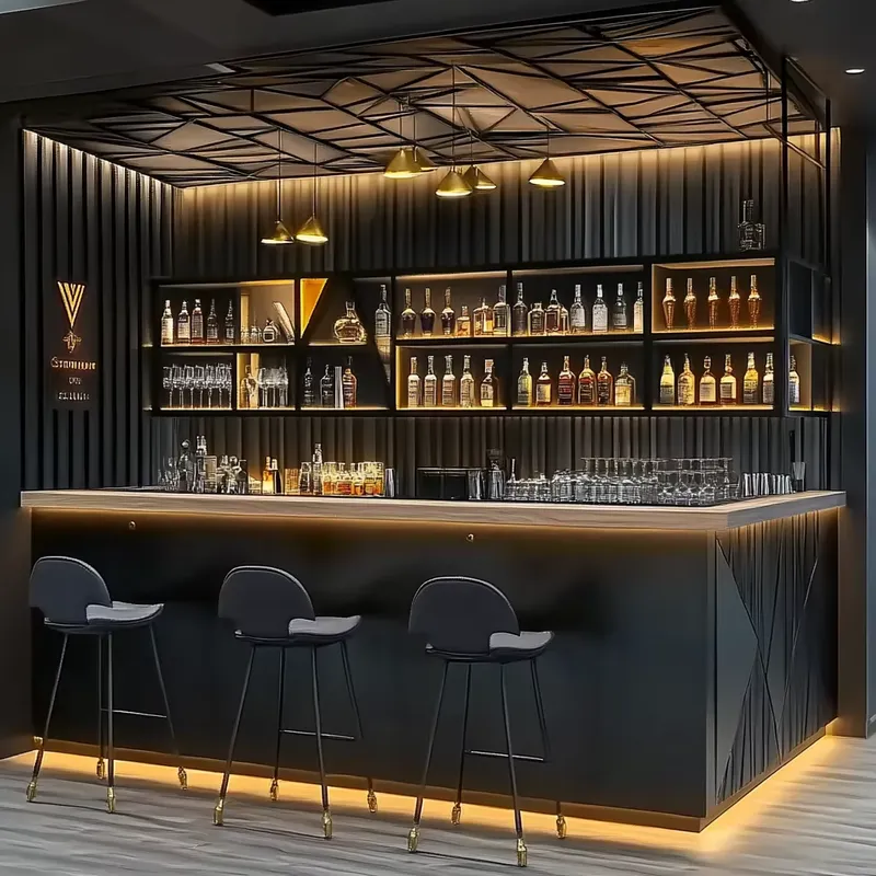 인더스트리얼 스타일의 나무 바 카운터, 레스토랑 인테리 - Interior Design Industrial Style 리뷰 및 가격