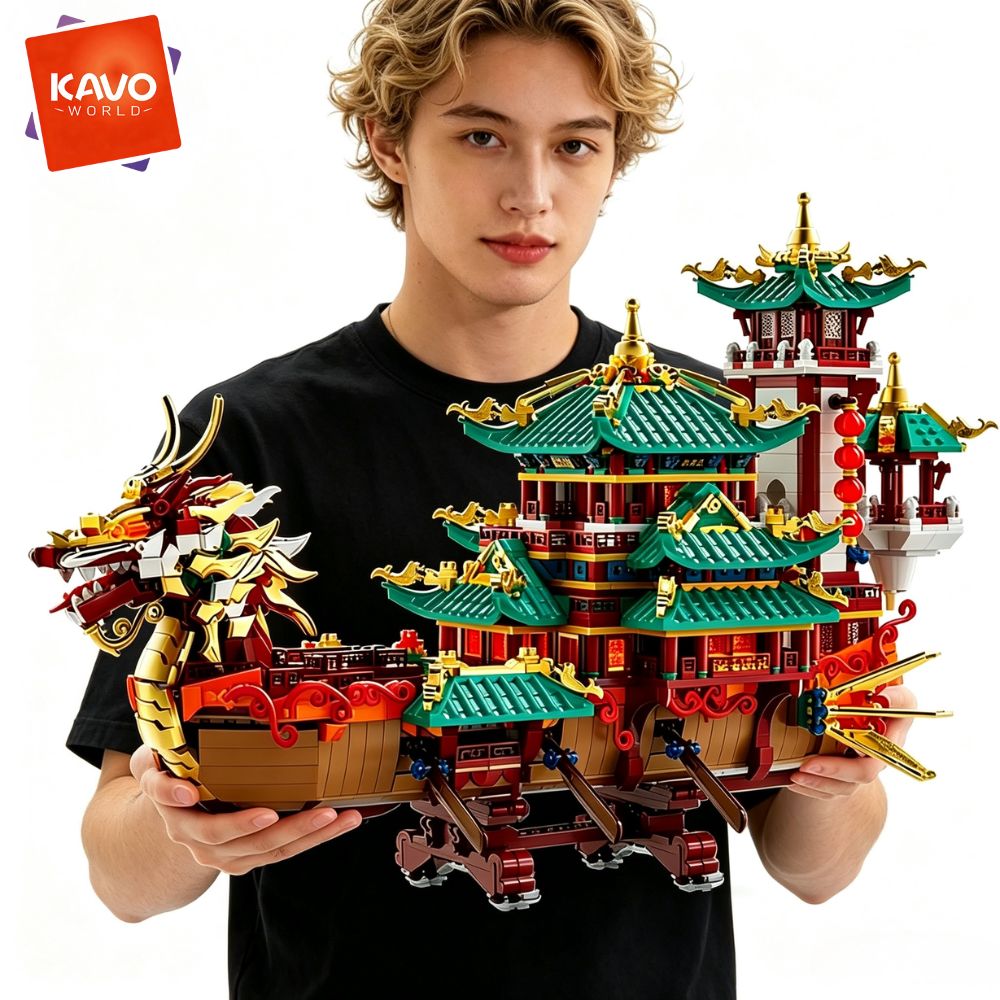 KAVOWORLD 2453피스 드래곤 보트 조립 블록  - Interior Design Lego 리뷰 및 가격