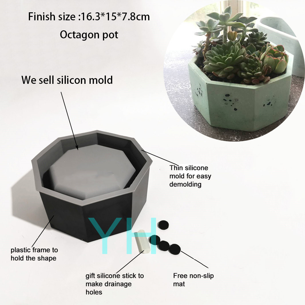 시멘트 화분 실리콘 몰드, 팔각형 화분, 정원 장식,  - Terrazzo Pot Cement 리뷰 및 가격
