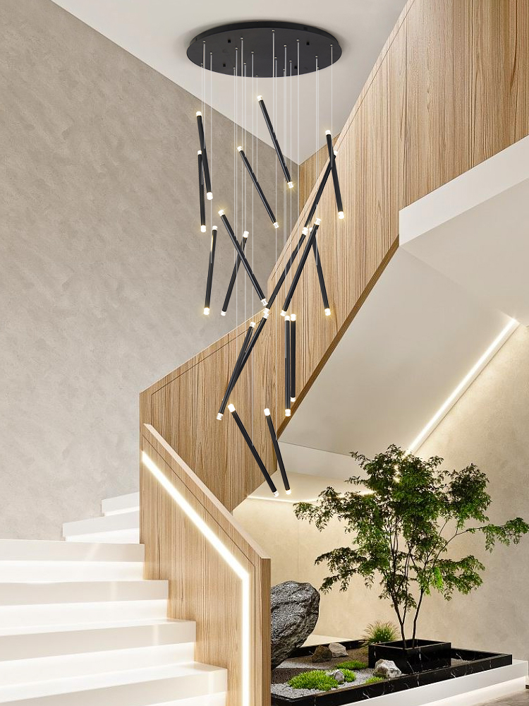 모던 샹들리에 LED 계단 샹들리에 디자이너 거실 샹들 - Interior Design Deck 리뷰 및 가격