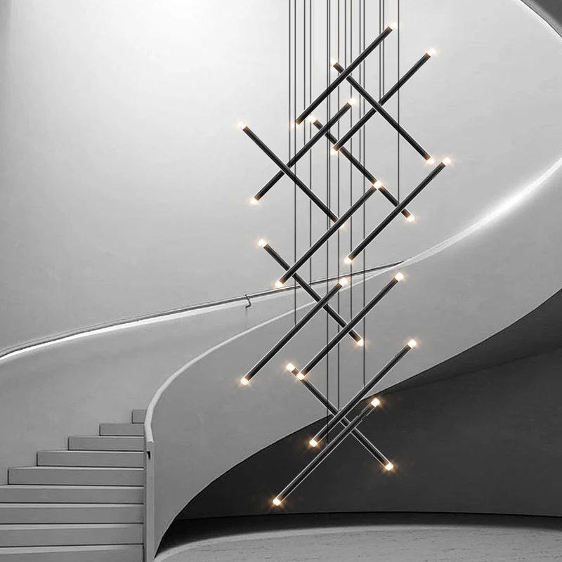 모던 샹들리에 LED 계단 샹들리에 디자이너 거실 샹들 - Interior Design Deck 리뷰 및 가격