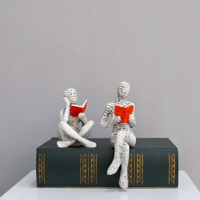 1Pc, 독서 종이 펄프 여자 사상가 동상 장식, 크리 - Interior Design Book 리뷰 및 가격