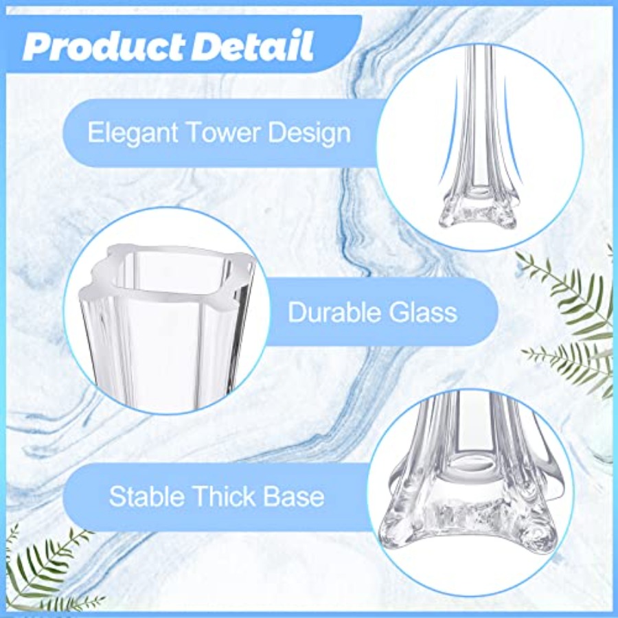 웨딩 센터피스 꽃병: 12개 투명 유리 16인치 높이  - Fluted Vase Tall 리뷰 및 가격
